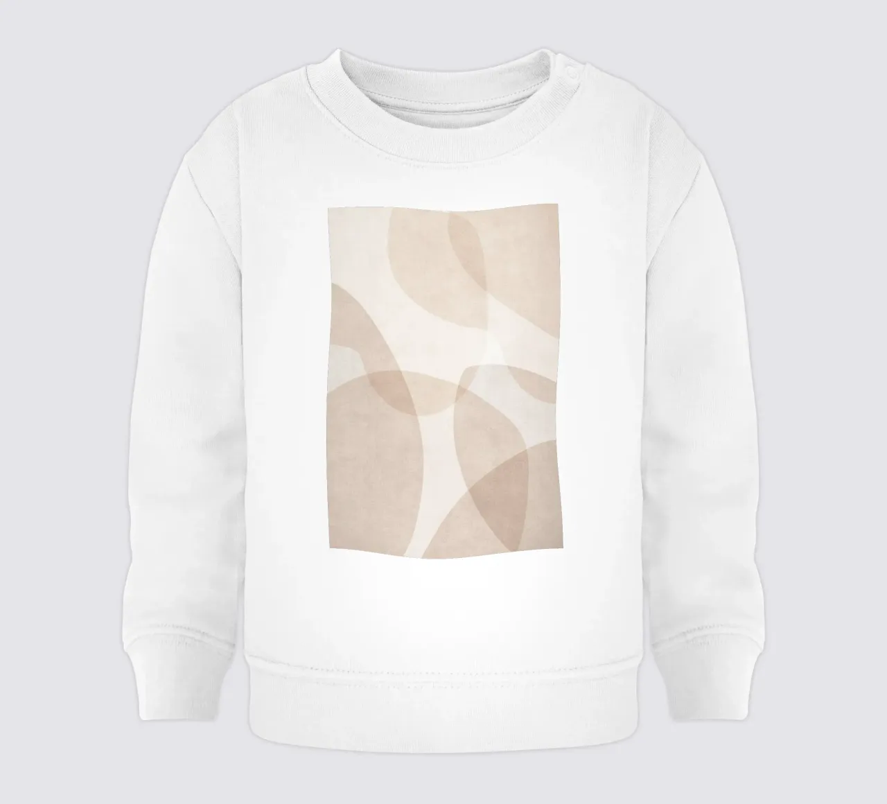 Forme astratte stratificate beige e marrone chiaro felpa neonato da Melloi Art Print