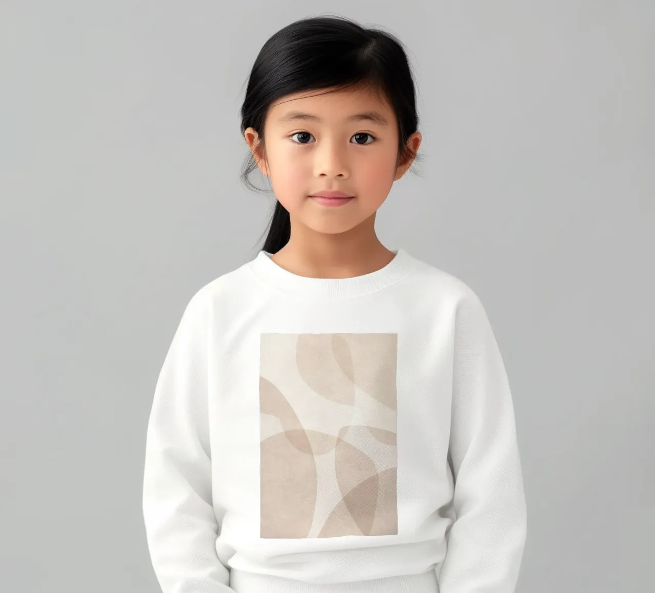Forme astratte stratificate beige e marrone chiaro felpa bambino da Melloi Art Print