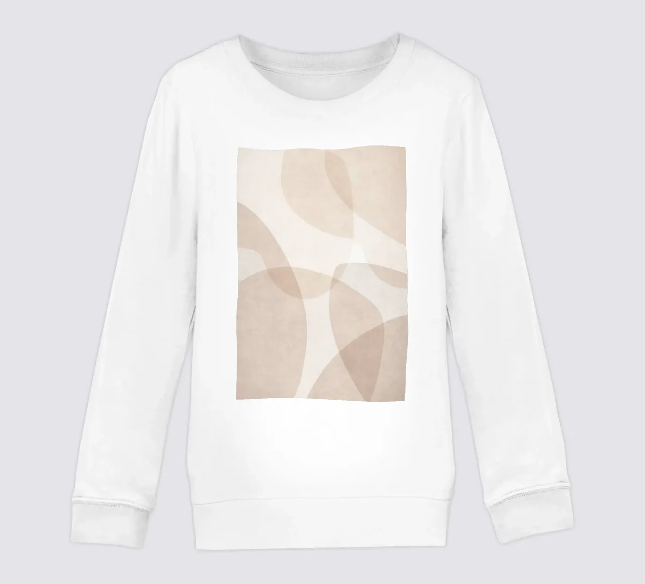 Forme astratte stratificate beige e marrone chiaro felpa bambino da Melloi Art Print