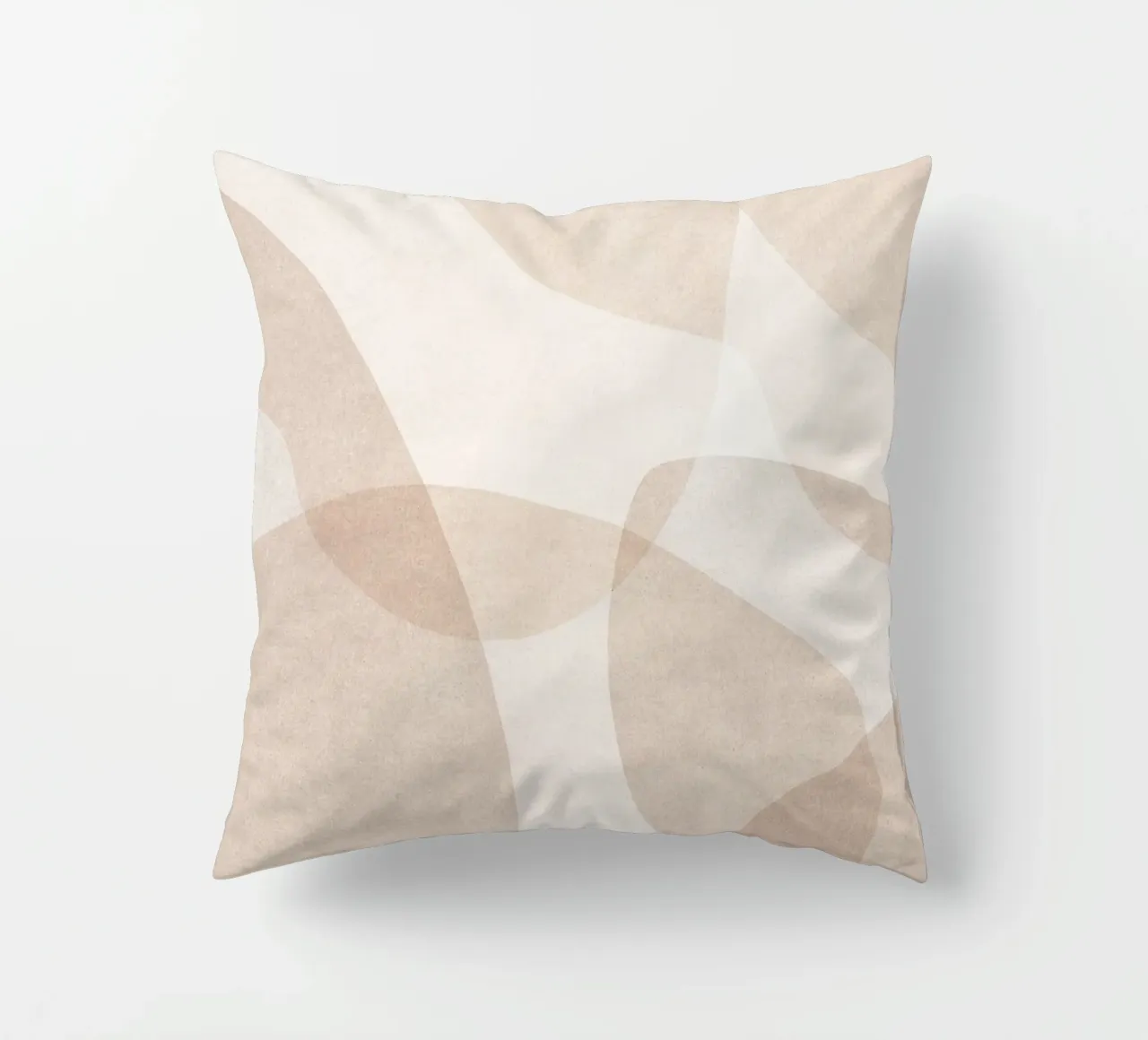 Forme astratte stratificate beige e marrone chiaro cuscino da Melloi Art Print