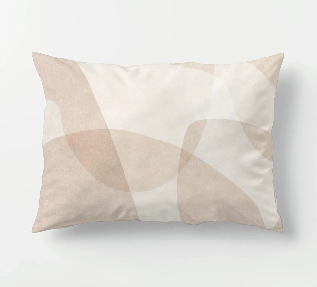 Forme astratte stratificate beige e marrone chiaro cuscino da Melloi Art Print