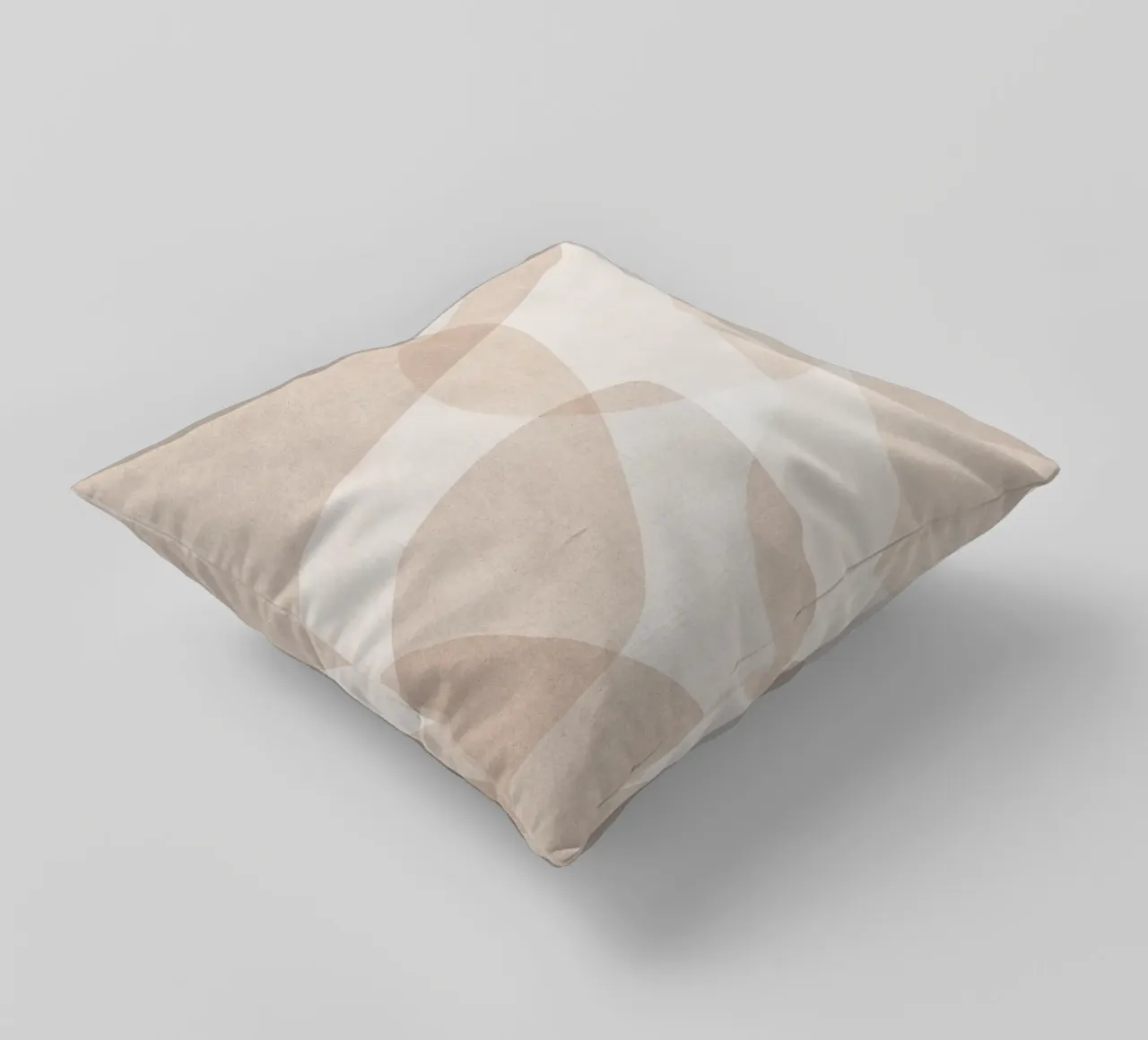 Forme astratte stratificate beige e marrone chiaro cuscino da Melloi Art Print