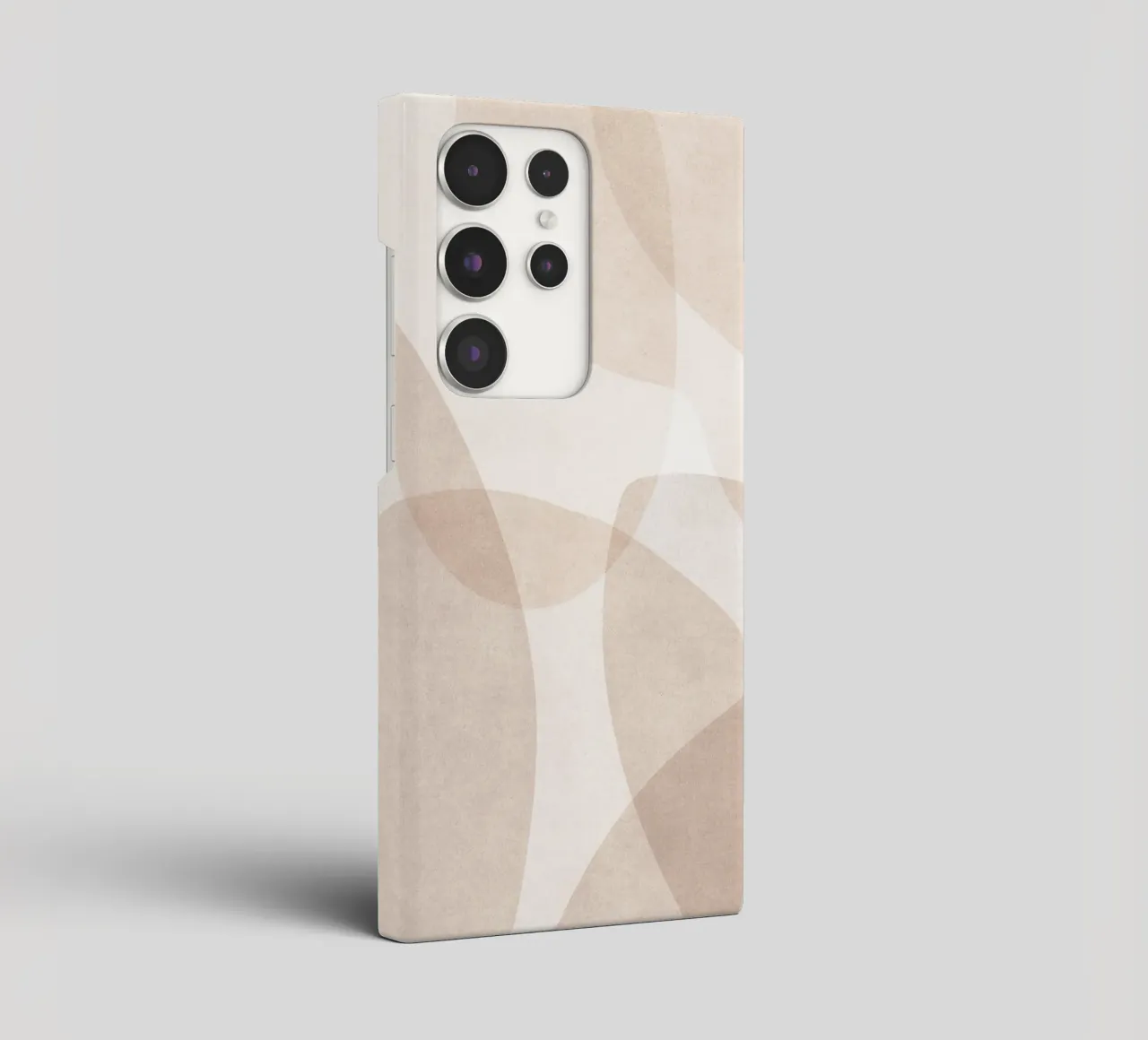 Formes superposées abstraites en beige et marron clair coque samsung de Melloi Art Print