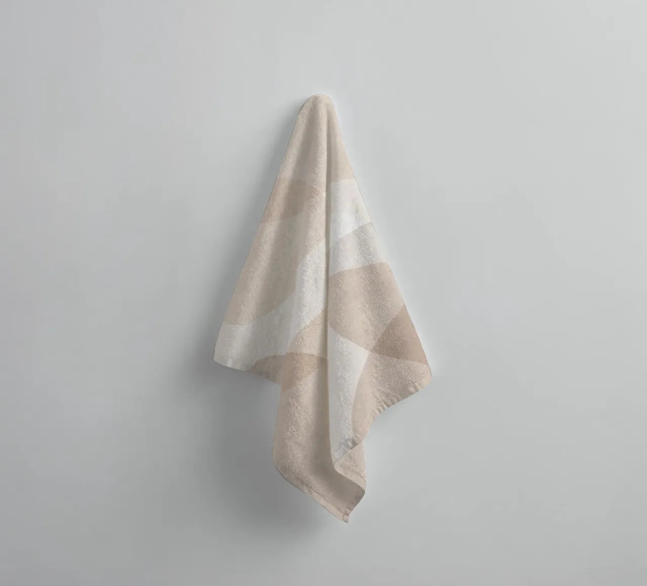 Abstract Beige and Light Brown Layered Shapes towel by Melloi Art Print