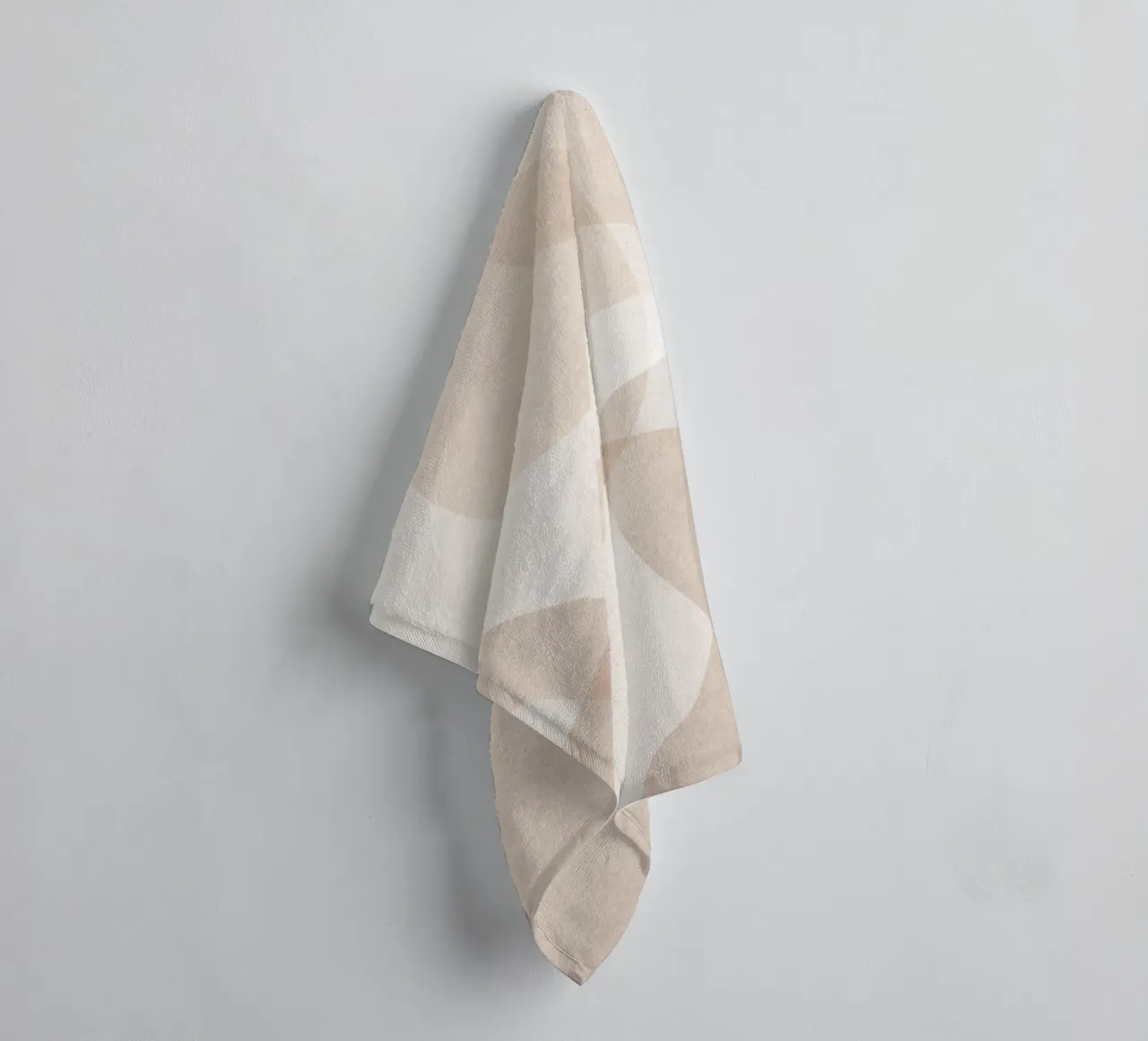 Abstract Beige and Light Brown Layered Shapes towel by Melloi Art Print