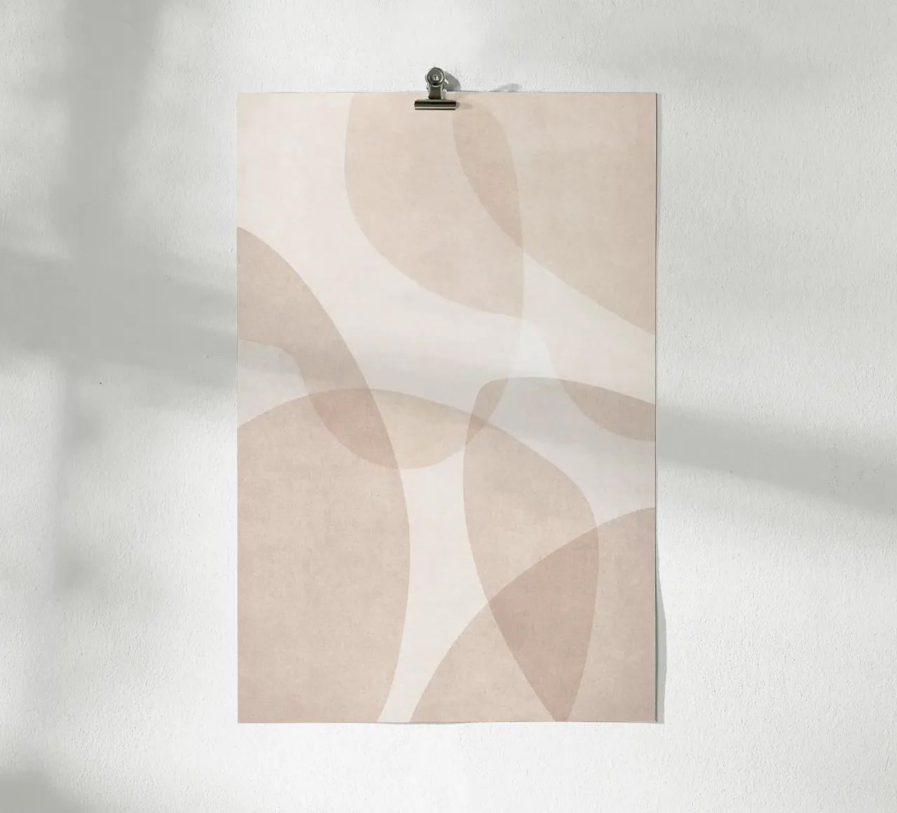 Forme astratte stratificate beige e marrone chiaro carta hahnemühle da Melloi Art Print