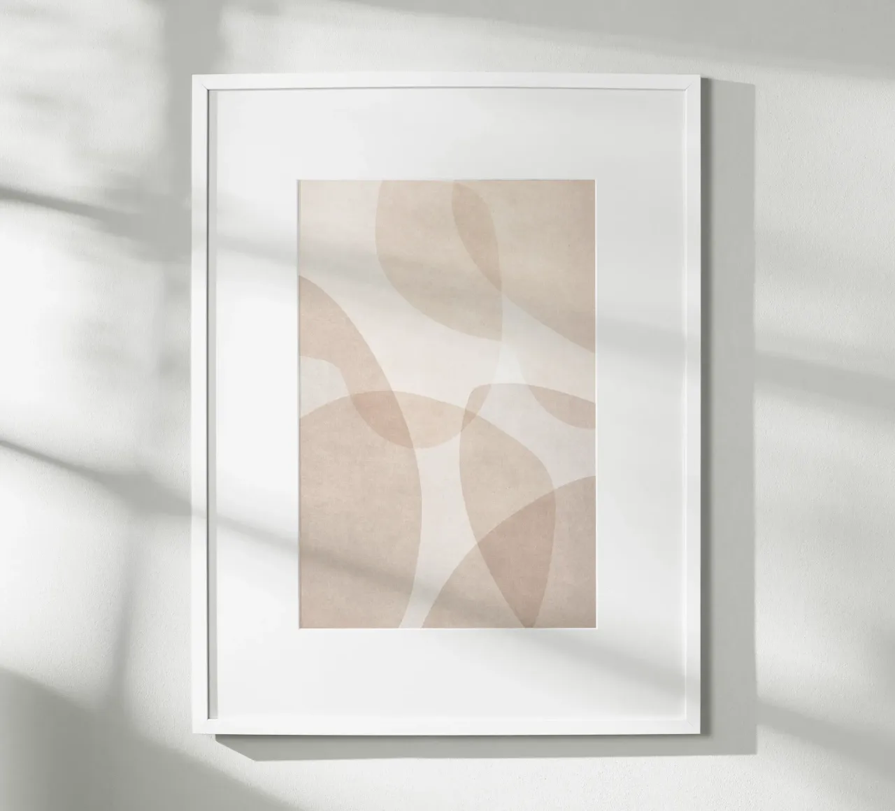 Forme astratte stratificate beige e marrone chiaro carta hahnemühle da Melloi Art Print