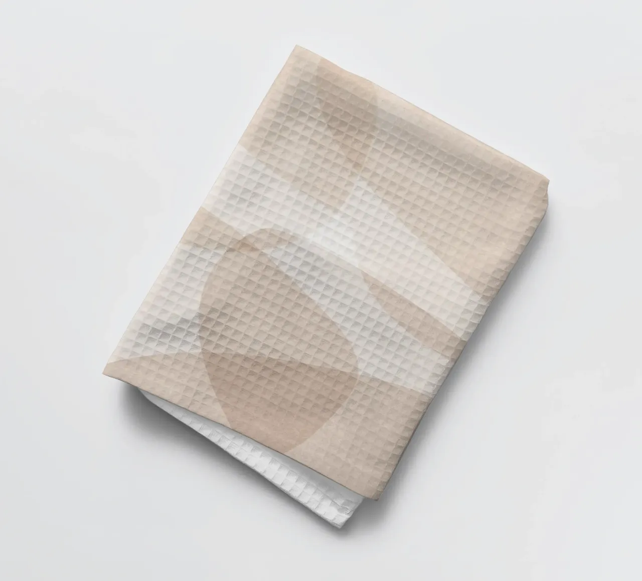 Forme astratte stratificate beige e marrone chiaro canovaccio da cucina da Melloi Art Print