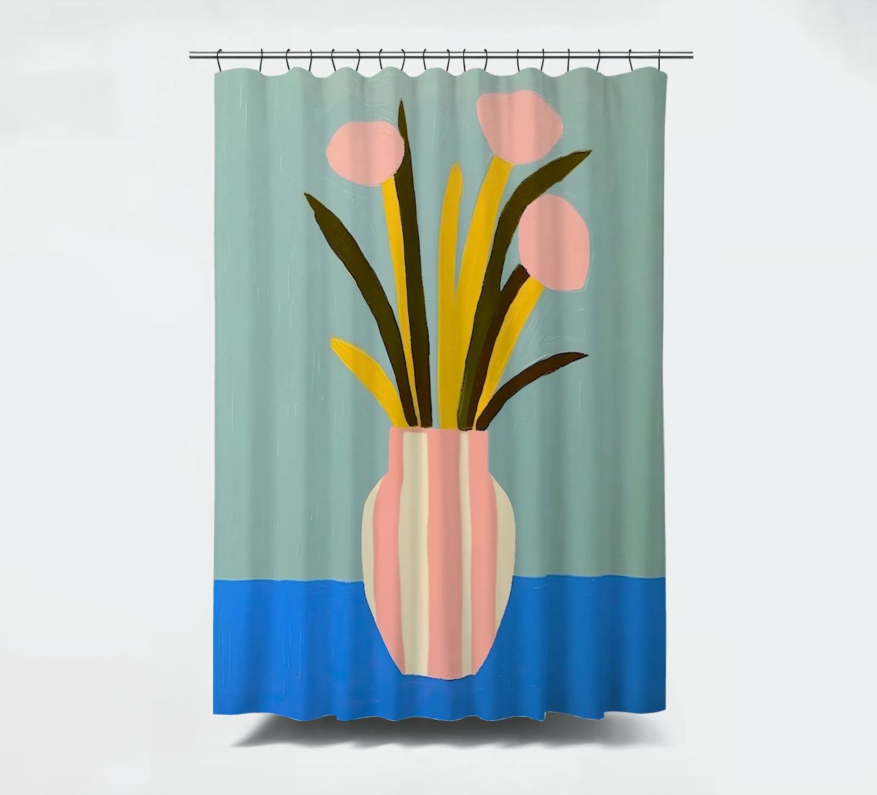 Vaso di fiori ispirato a Henri Matisse tenda da doccia da Euphoria Theresa