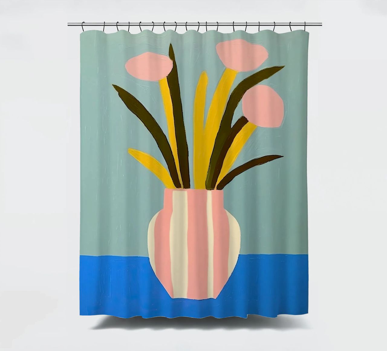 Vaso di fiori ispirato a Henri Matisse tenda da doccia da Euphoria Theresa
