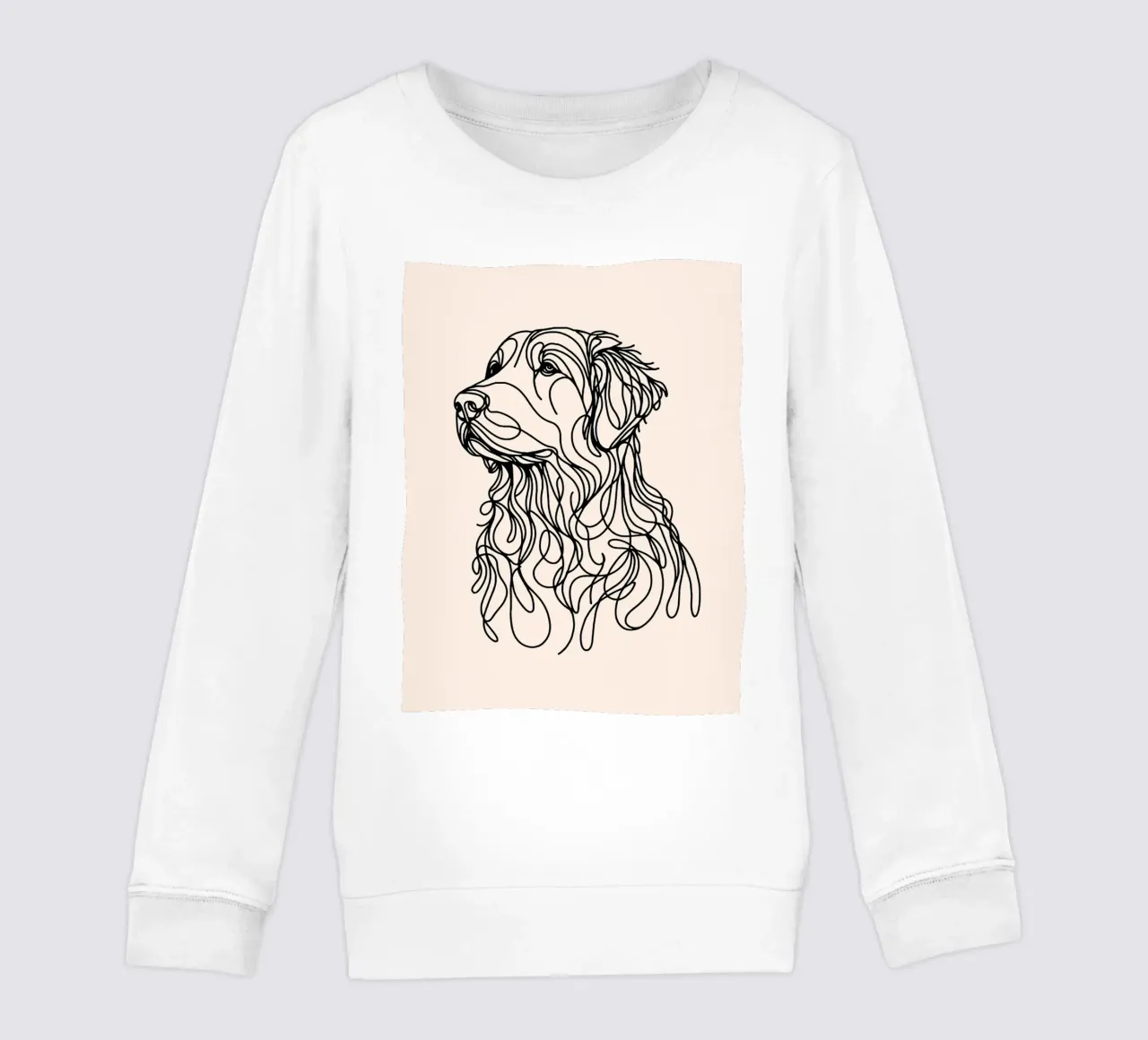 Disegno lineare del Golden Retriever - Beige felpa bambino da WijdevenDesign