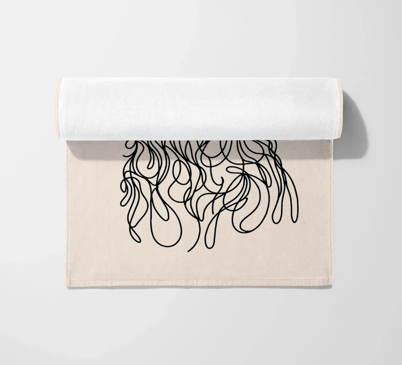 Disegno lineare del Golden Retriever - Beige telo mare da WijdevenDesign