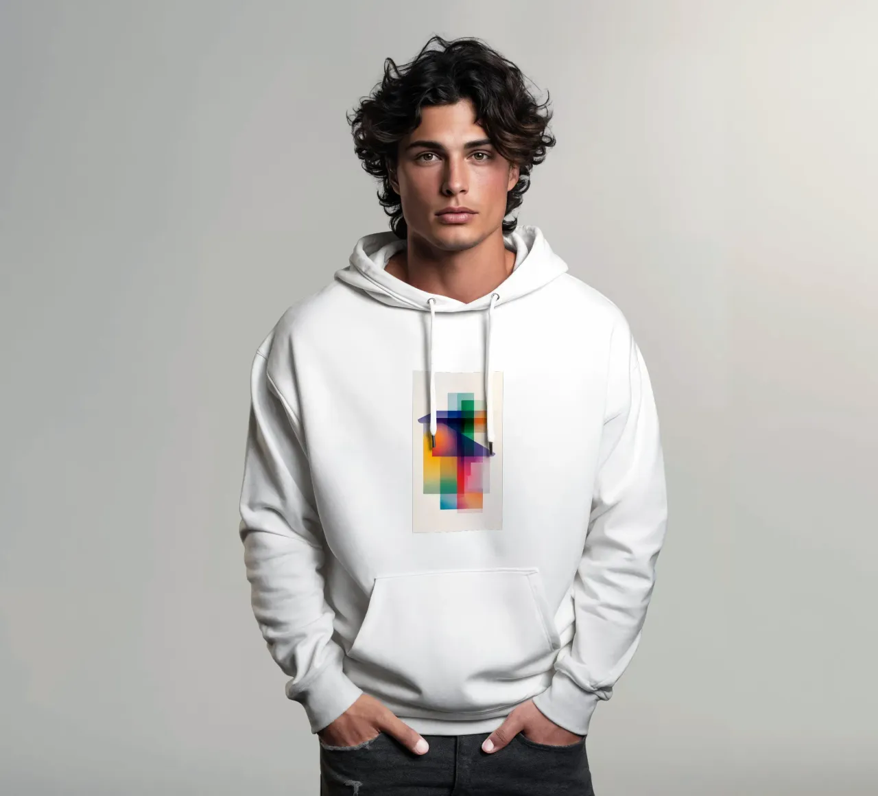 Composición geométrica abstracta sudadera con capucha de Geometric