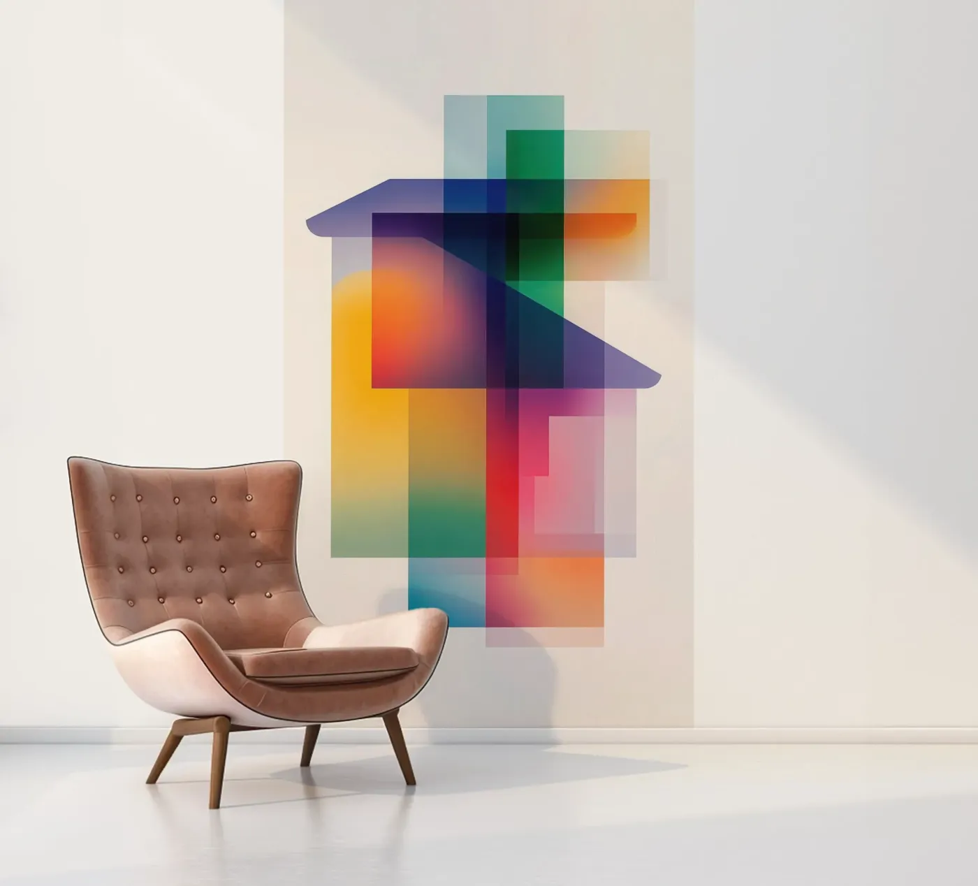 Abstract geometric composition fotobehang van Geometric