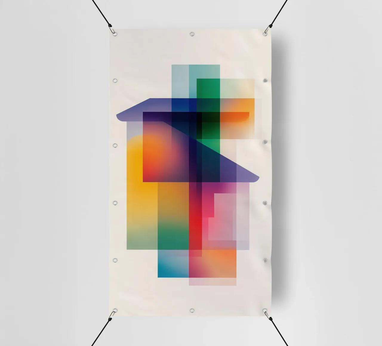 Composizione geometrica astratta telo in pvc da Geometric