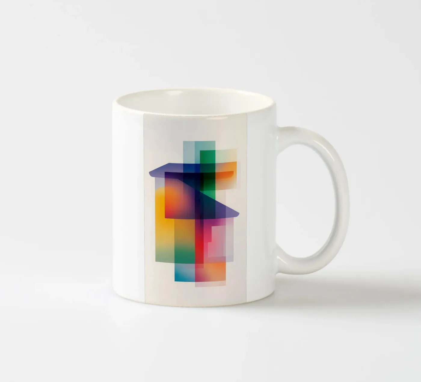Abstract geometric composition ceramic mug by Geometric