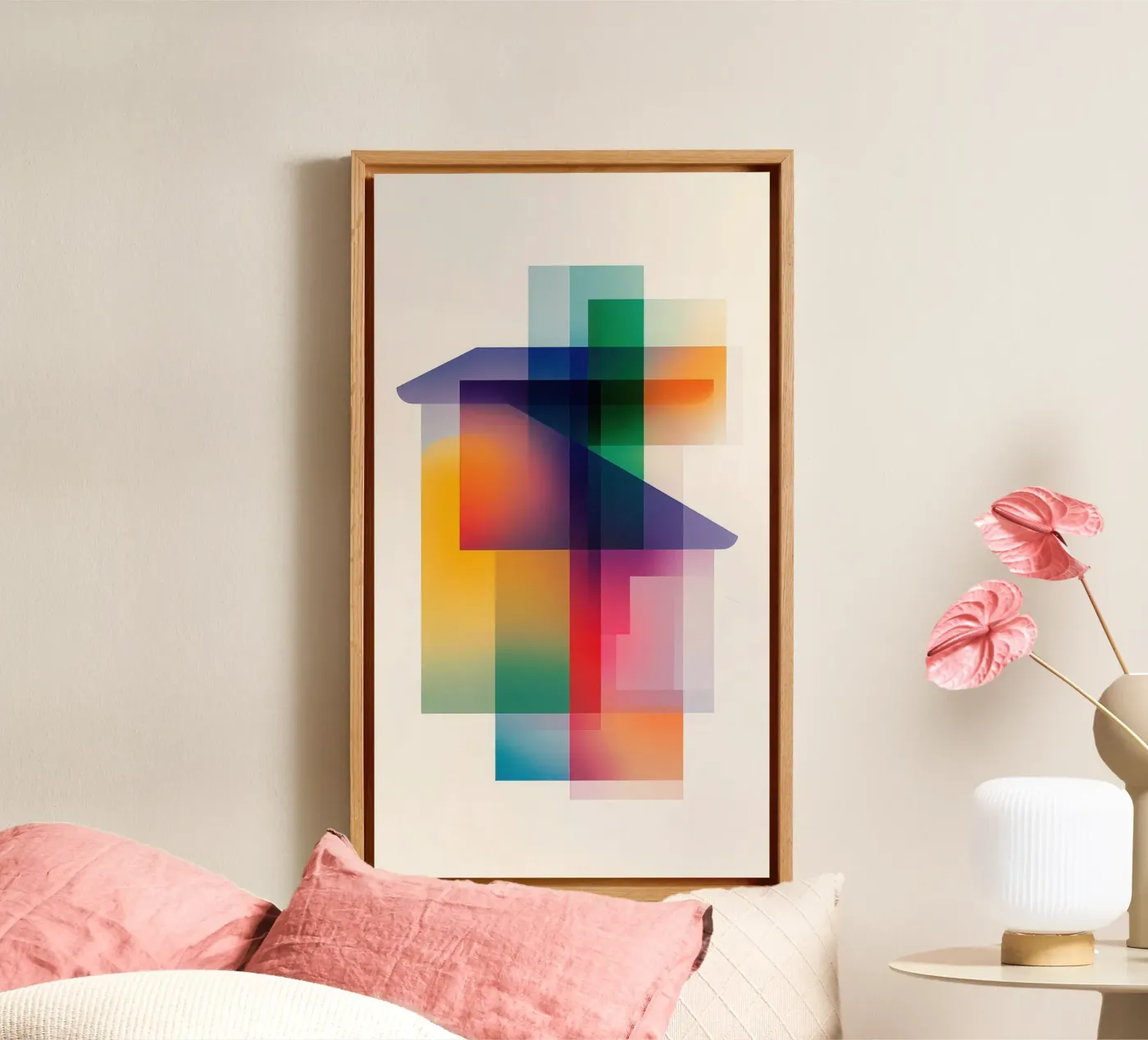 Abstract geometric composition tela da Geometric