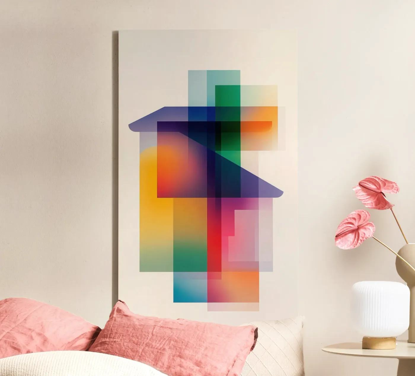 Abstract geometric composition tela da Geometric