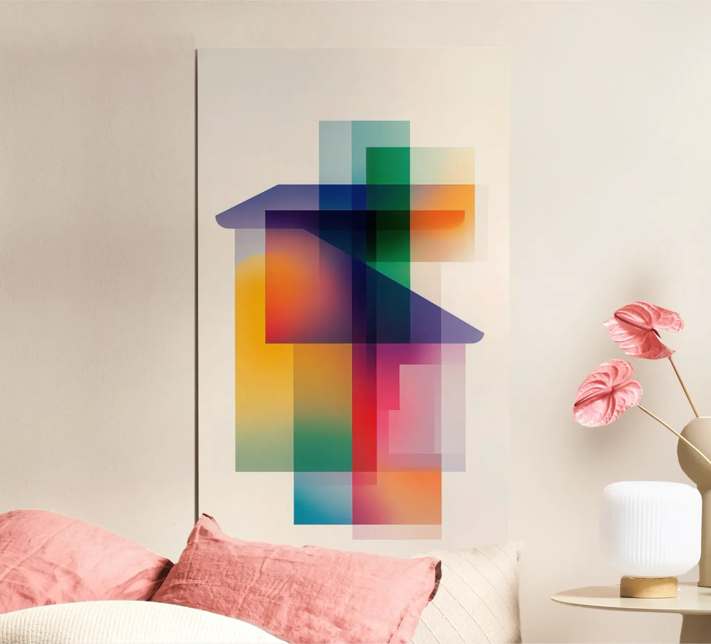 Abstrakte geometrische Komposition Poster von Geometric