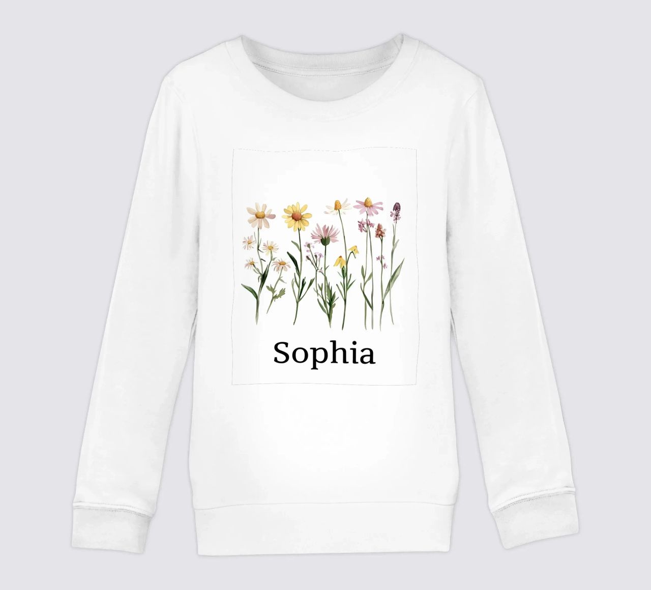 Fleurs sauvages pastel sweat enfant de Olga Wildrose