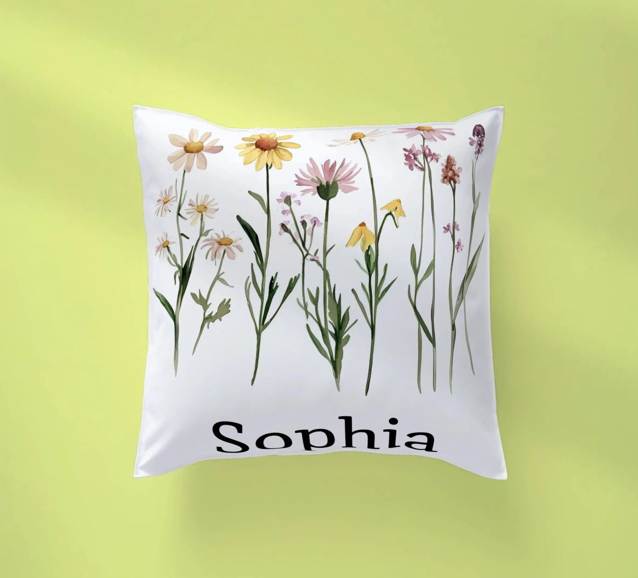 Pastel Wilde bloemen kussen van Olga Wildrose