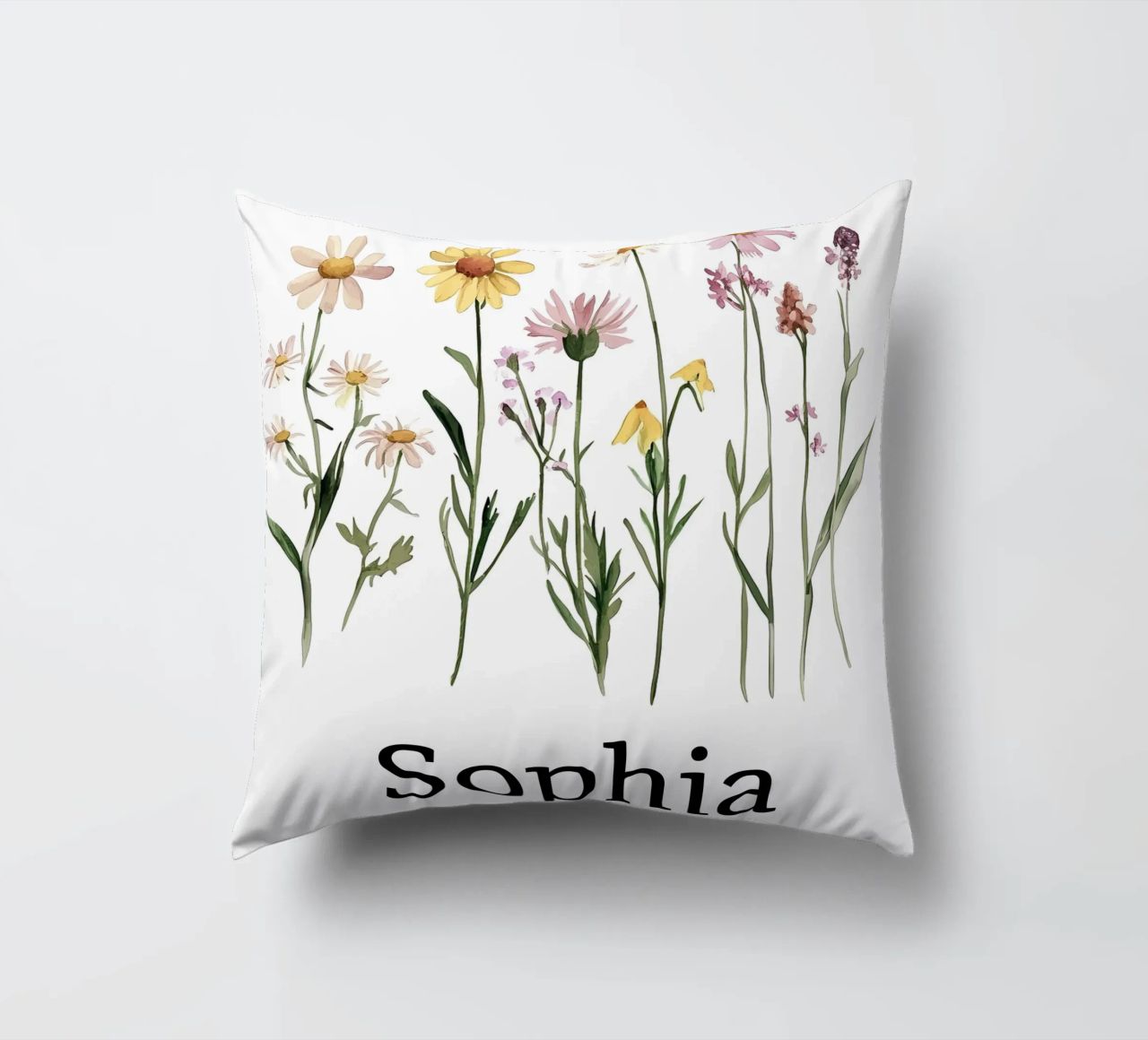 Pastel Wilde bloemen kussen van Olga Wildrose
