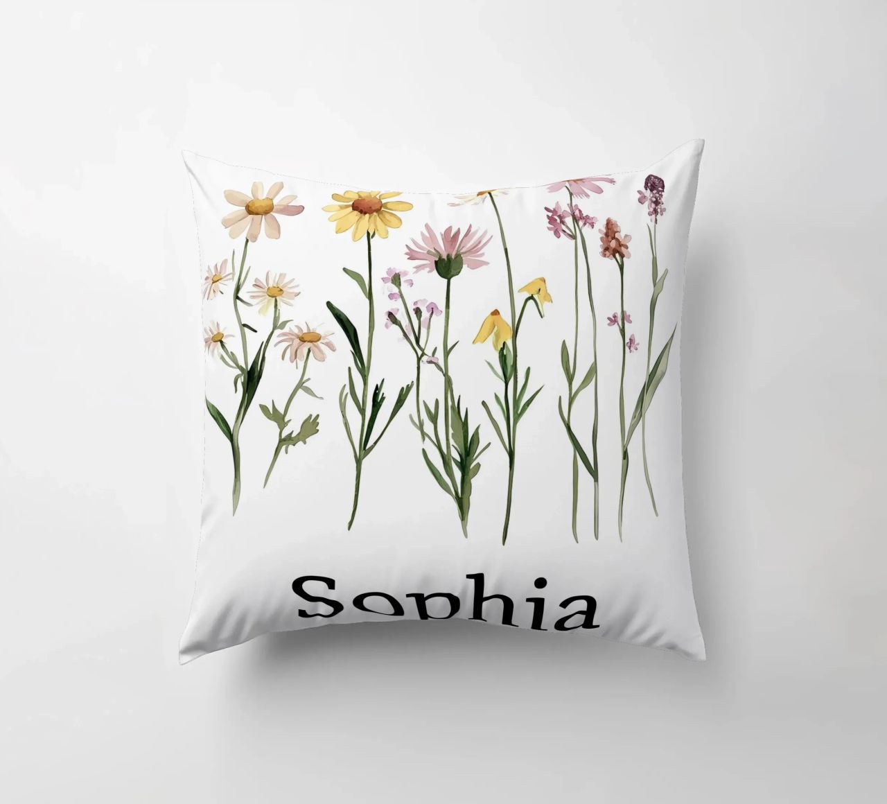 Pastel Wilde bloemen kussen van Olga Wildrose