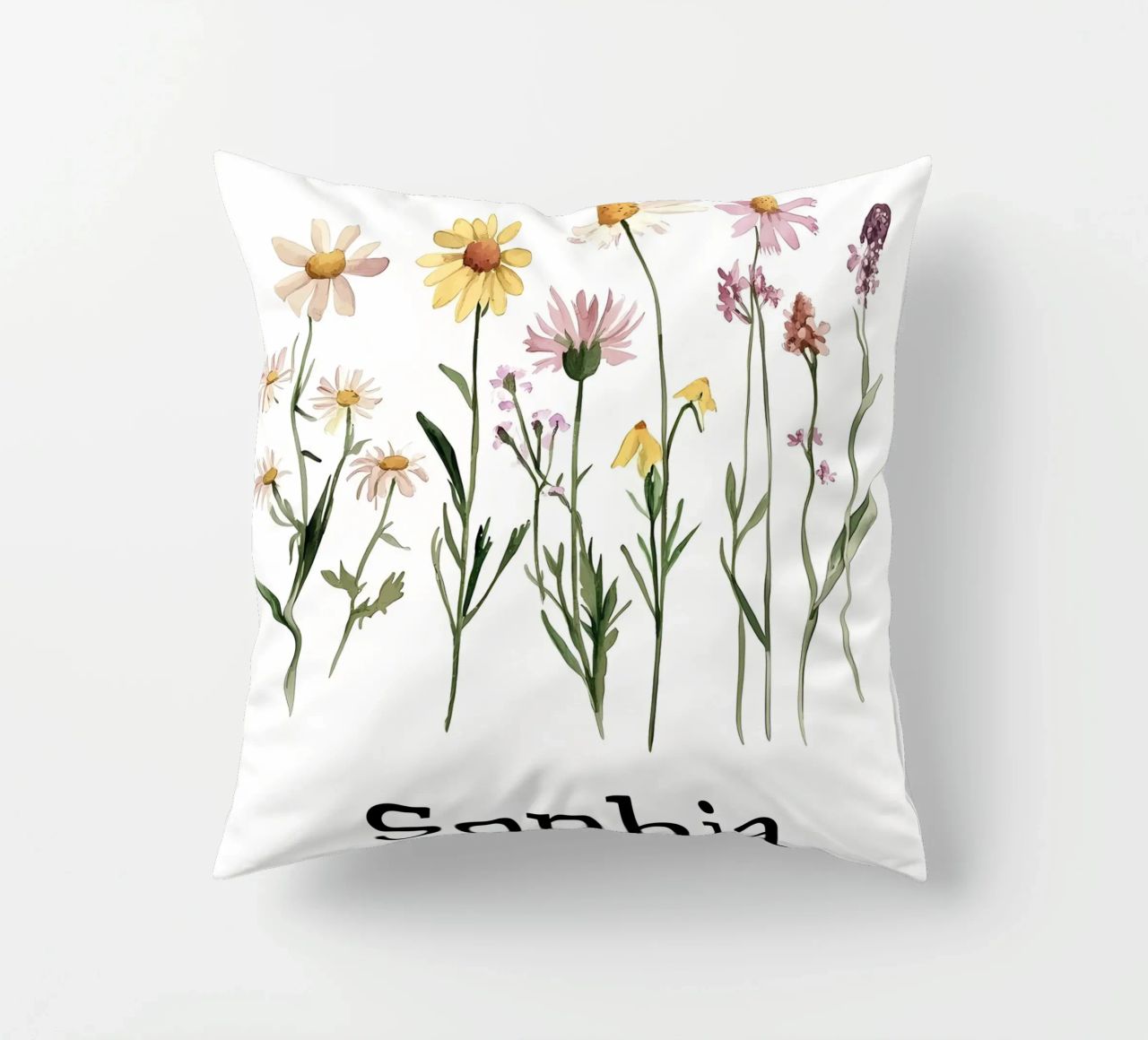 Pastel Wilde bloemen kussen van Olga Wildrose