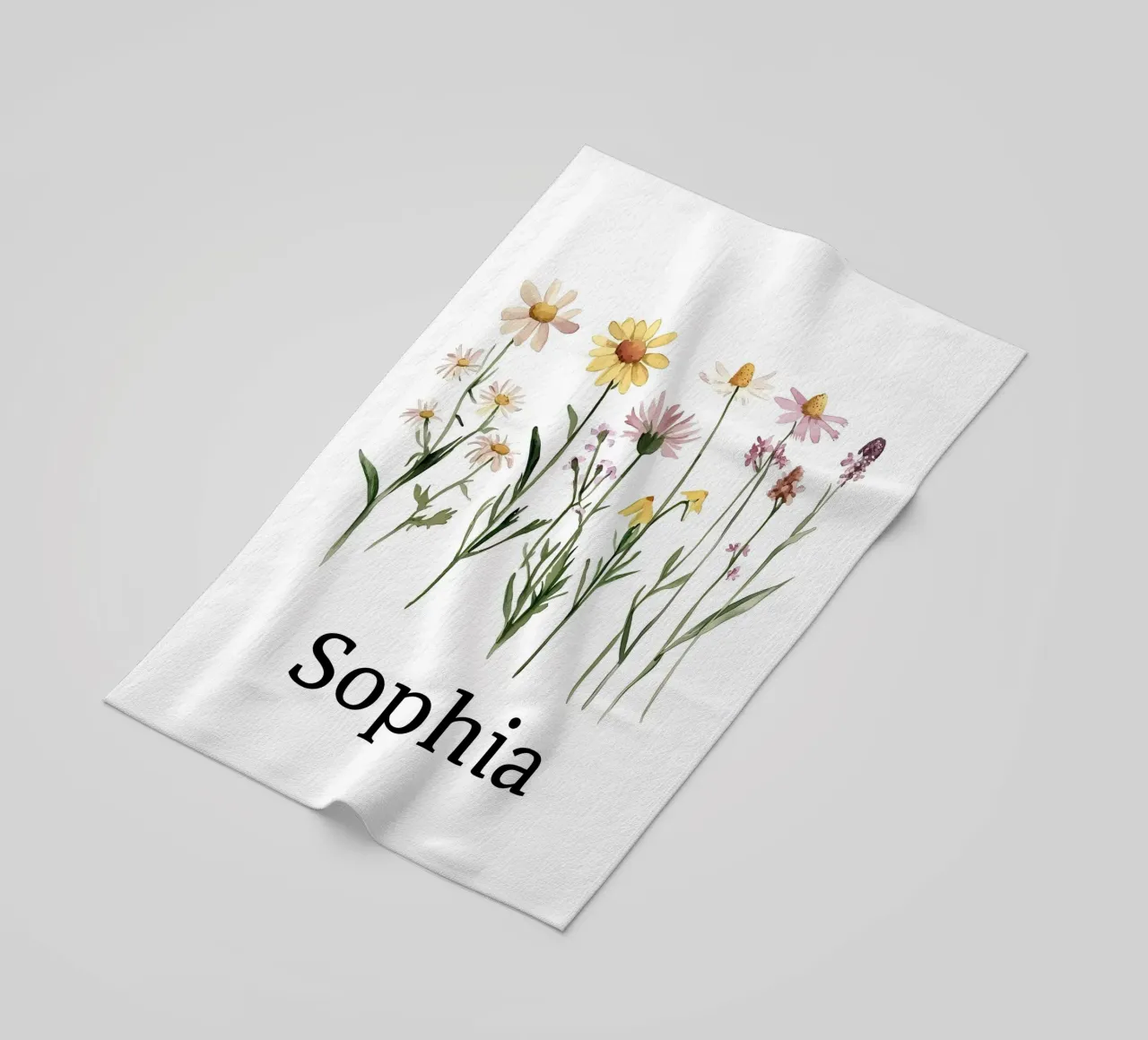 Pastel Wildflowers beach towel by IamHomeStudio