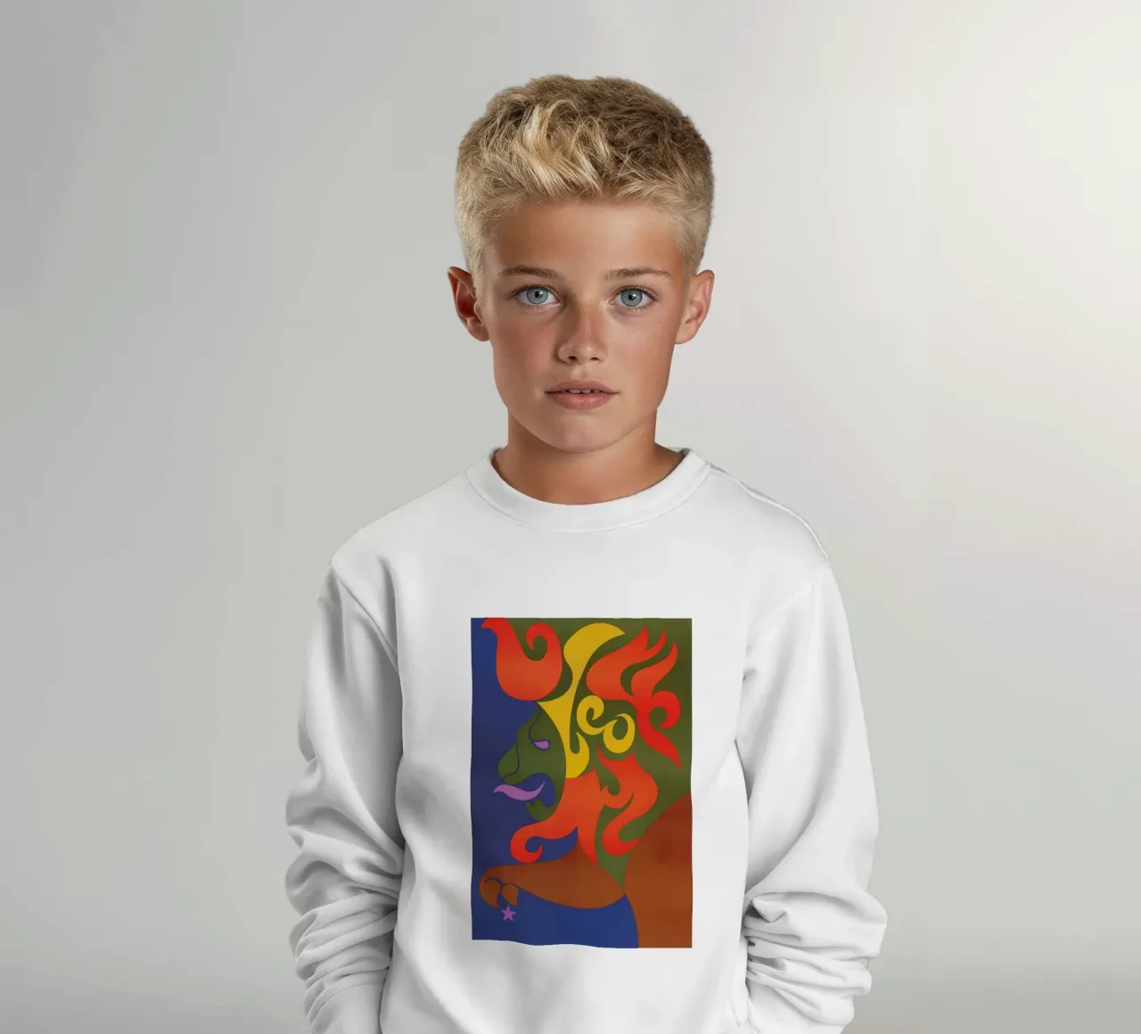 Leo felpa bambino da Simboli Design