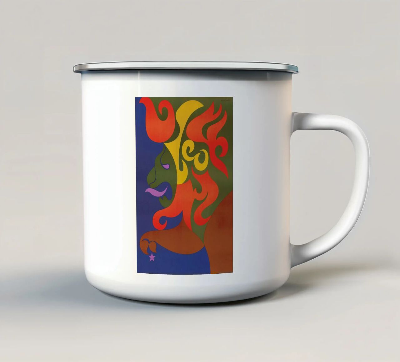 Leo tazza in smalto da Simboli Design