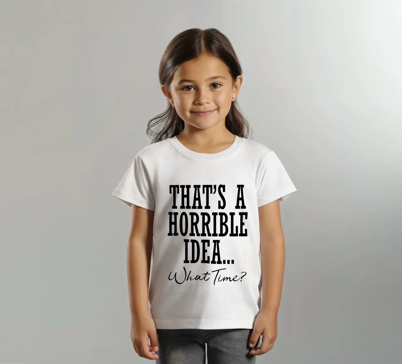 è un'idea orribile... a che ora? t-shirt bambini da ririedis