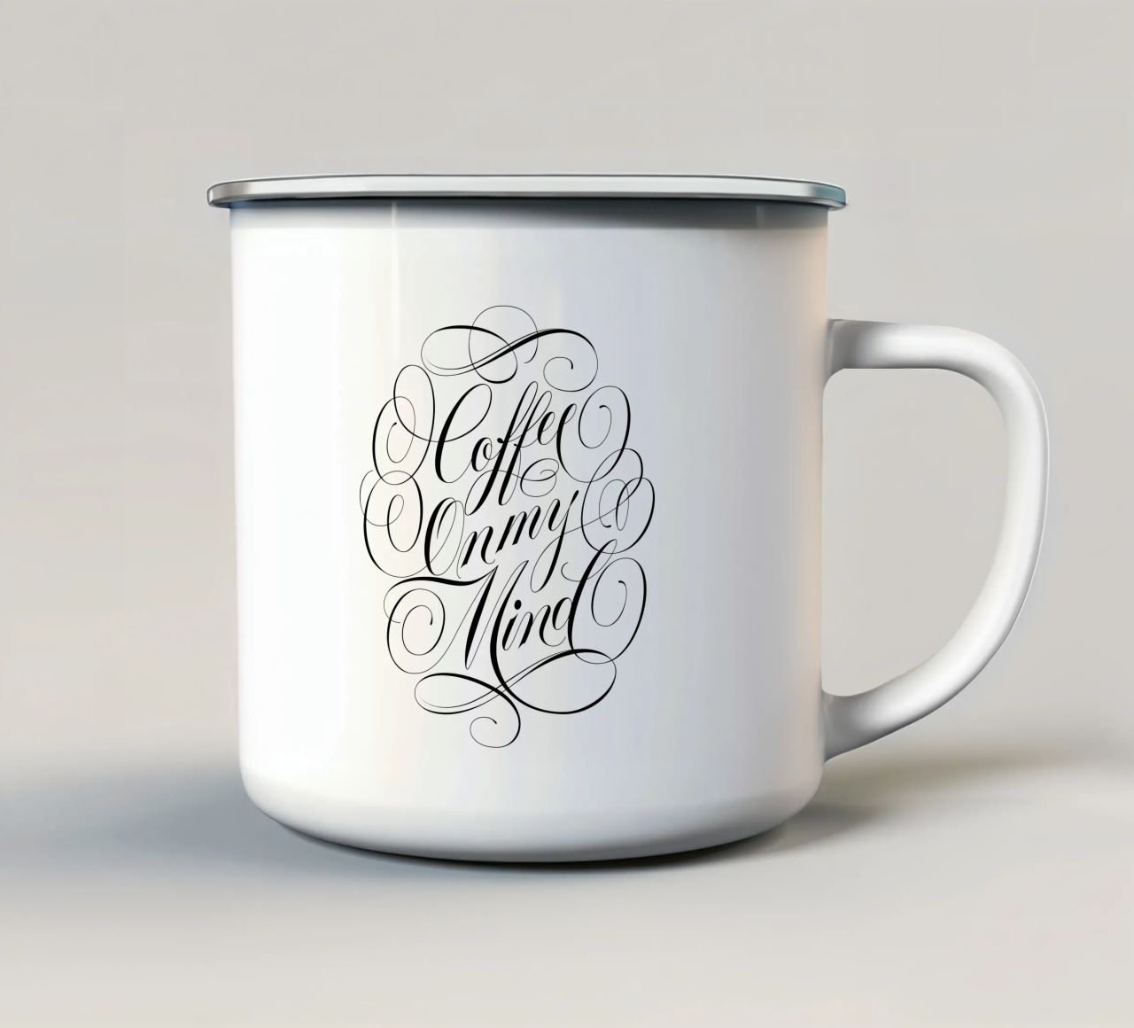 Coffee On My Mind Emaille Tasse von CalliLetters