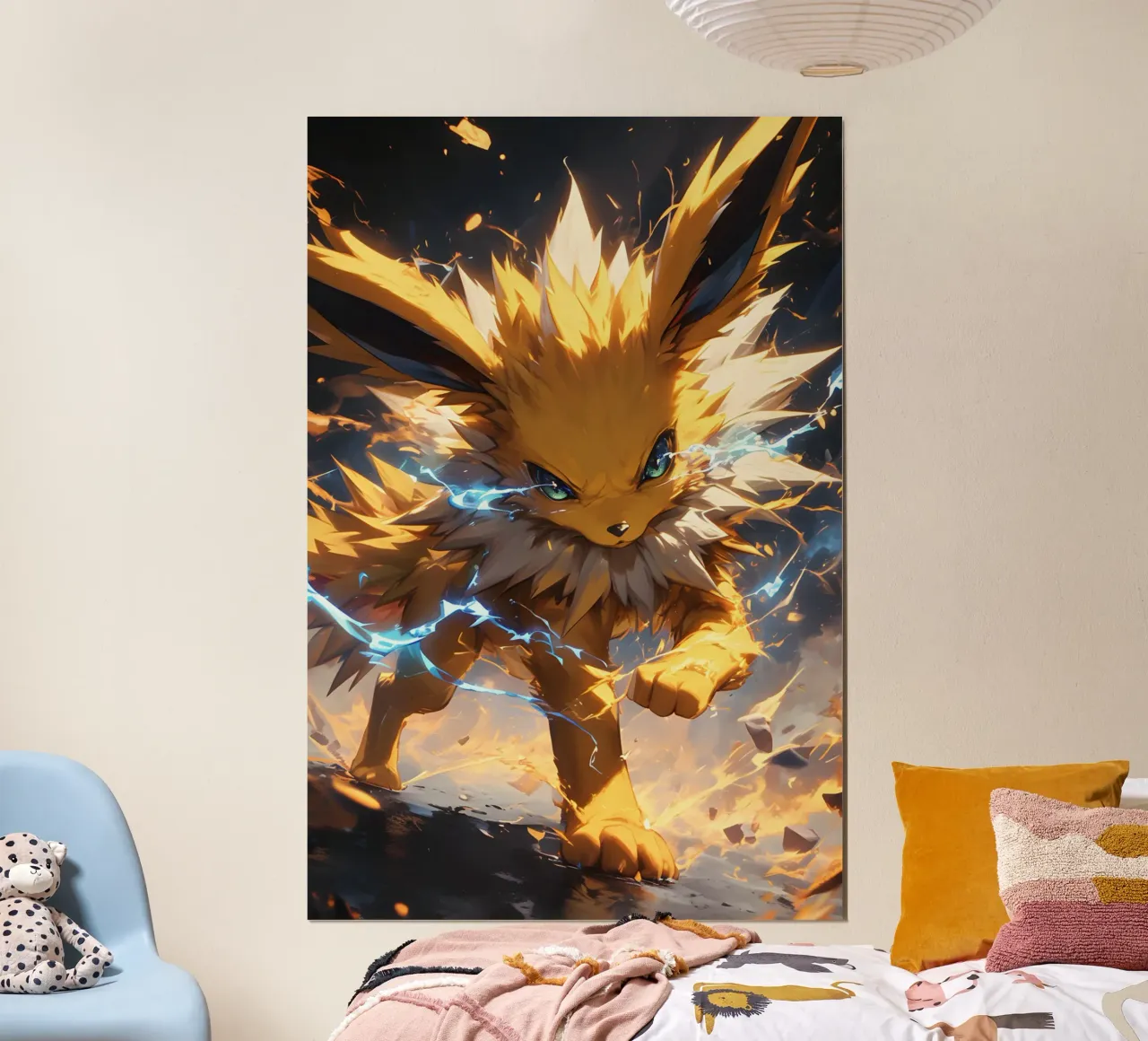 Jolteon Pokemon poster con telaio in alluminio da CreativeStudio