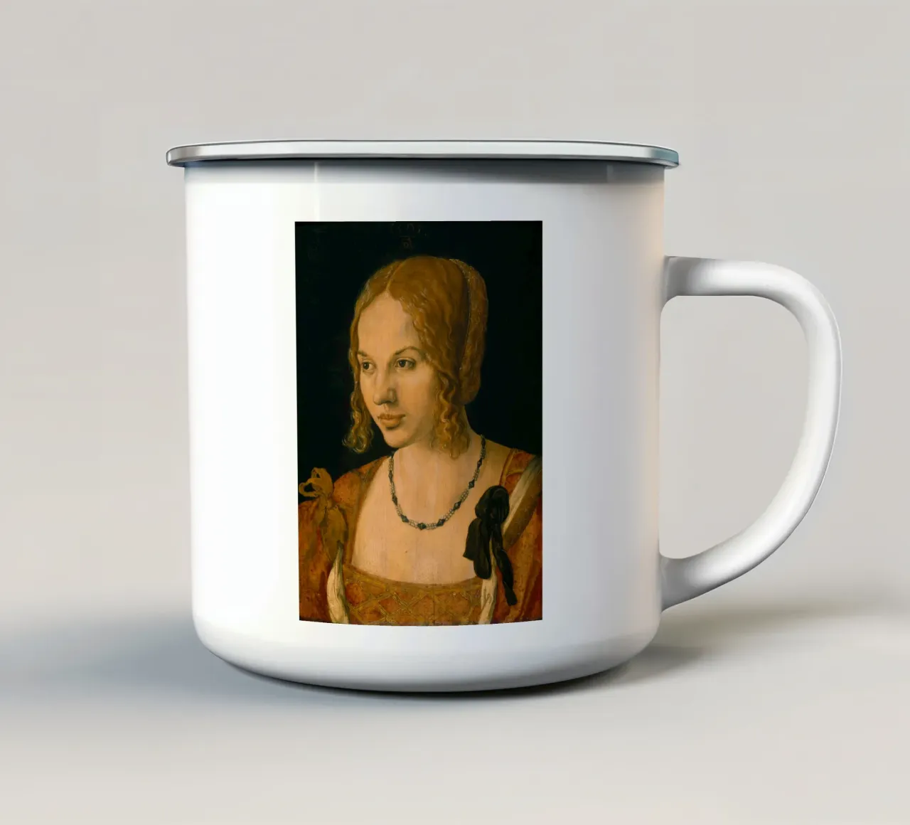 Albrecht Dürer - Ritratto a mezzo busto di un giovane veneziano tazza in smalto da ARTOTHEK