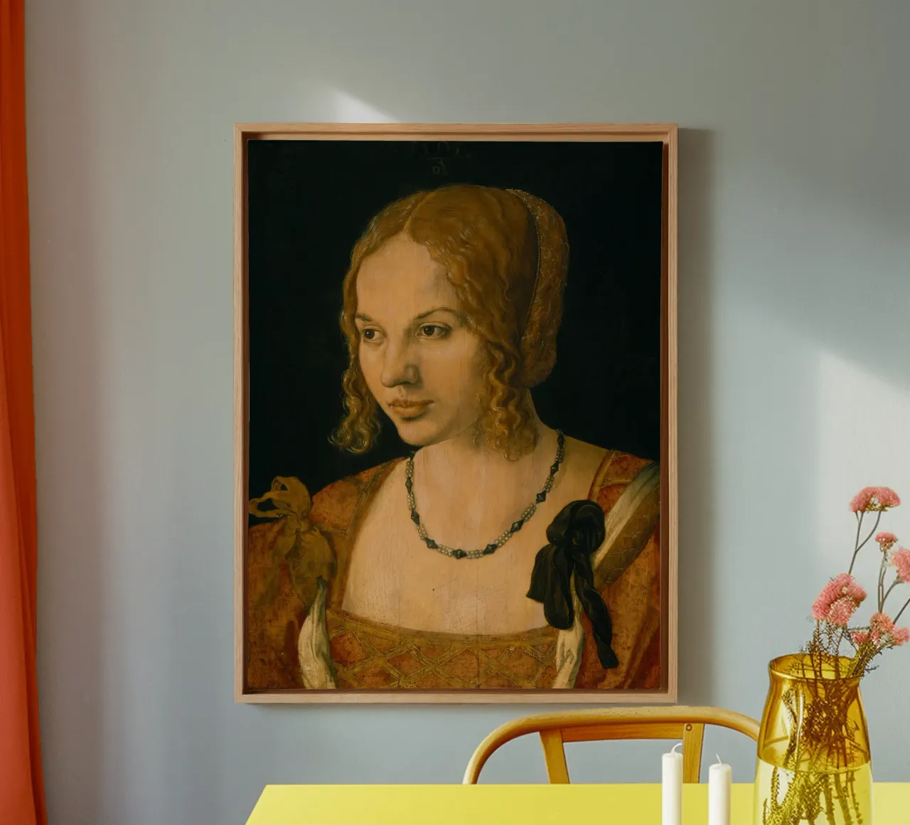 Albrecht Dürer - Half-length portrait of a young Venetian canvas with Floater frame by ARTOTHEK