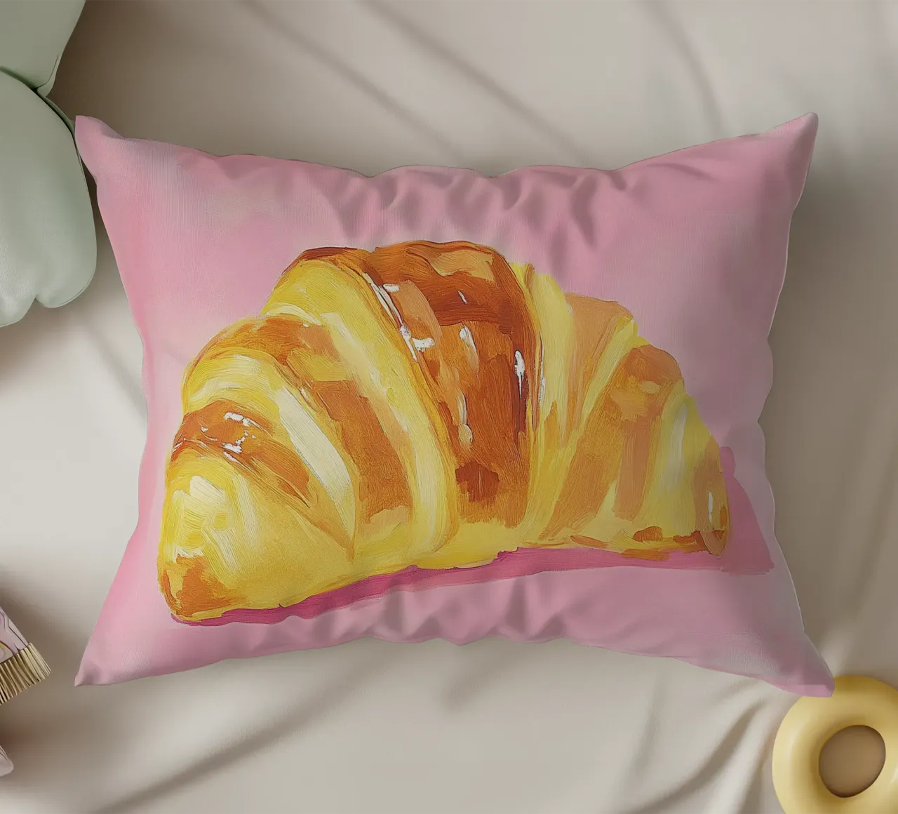 Croissant decorative cushion by Euphoria Theresa