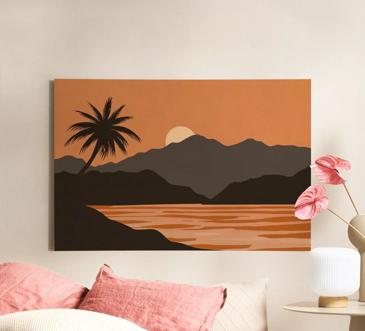 Tropischer Sonnenuntergang - Gelassenheit Leinwand von Modern Muse