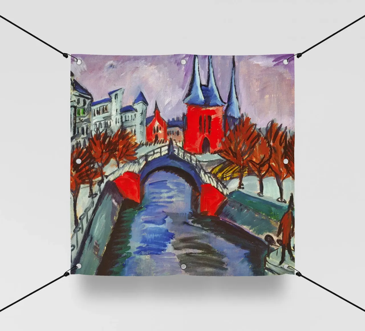 Ernst Ludwig Kirchner - Riva rossa del fiume Elisabetta, Berlino telo in pvc da ARTOTHEK