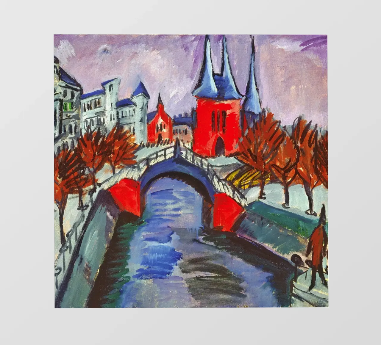Ernst Ludwig Kirchner - Riva rossa del fiume Elisabetta, Berlino telo in pvc da ARTOTHEK