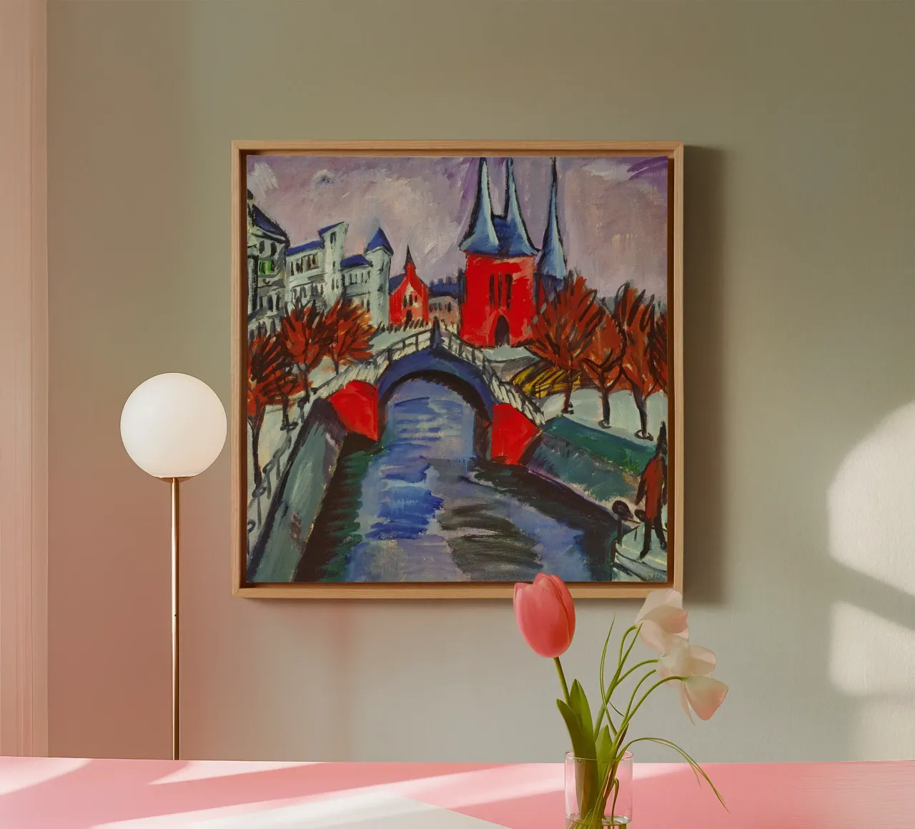 Ernst Ludwig Kirchner - Rode Elisabethoever, Berlijn canvas met Baklijst van ARTOTHEK