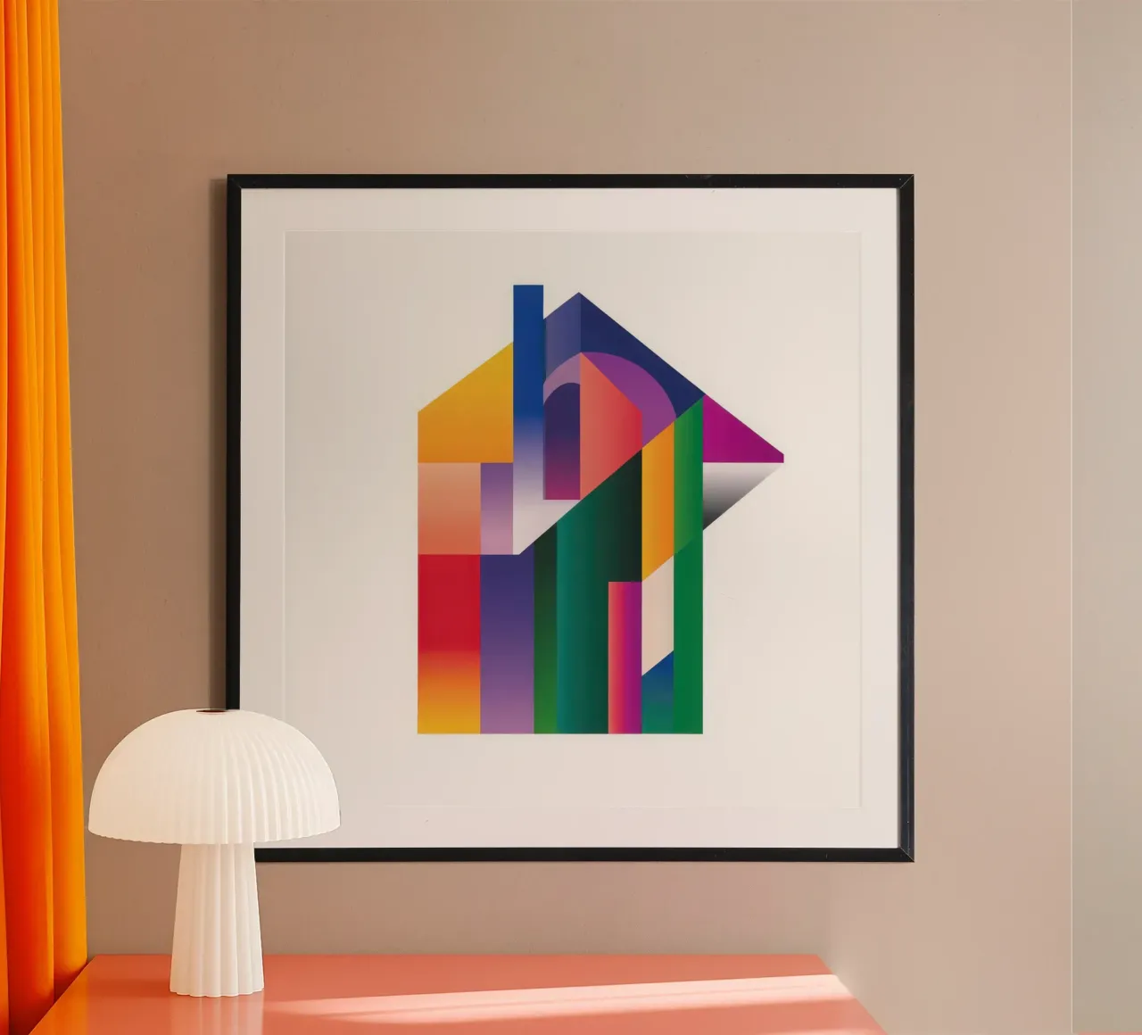 Forme architettoniche colorate carta hahnemühle da Geometric