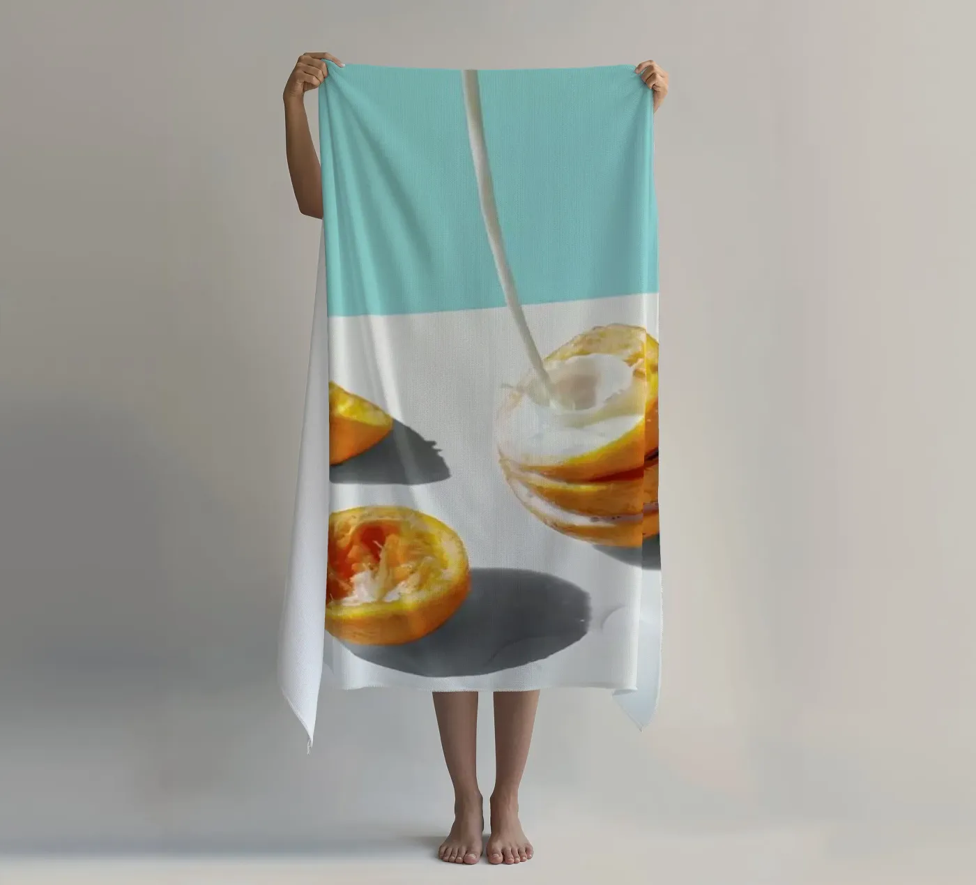 Final Orange beach towel by George Griefy