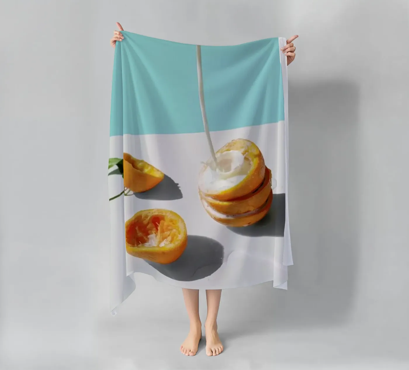 Final Orange beach towel by George Griefy