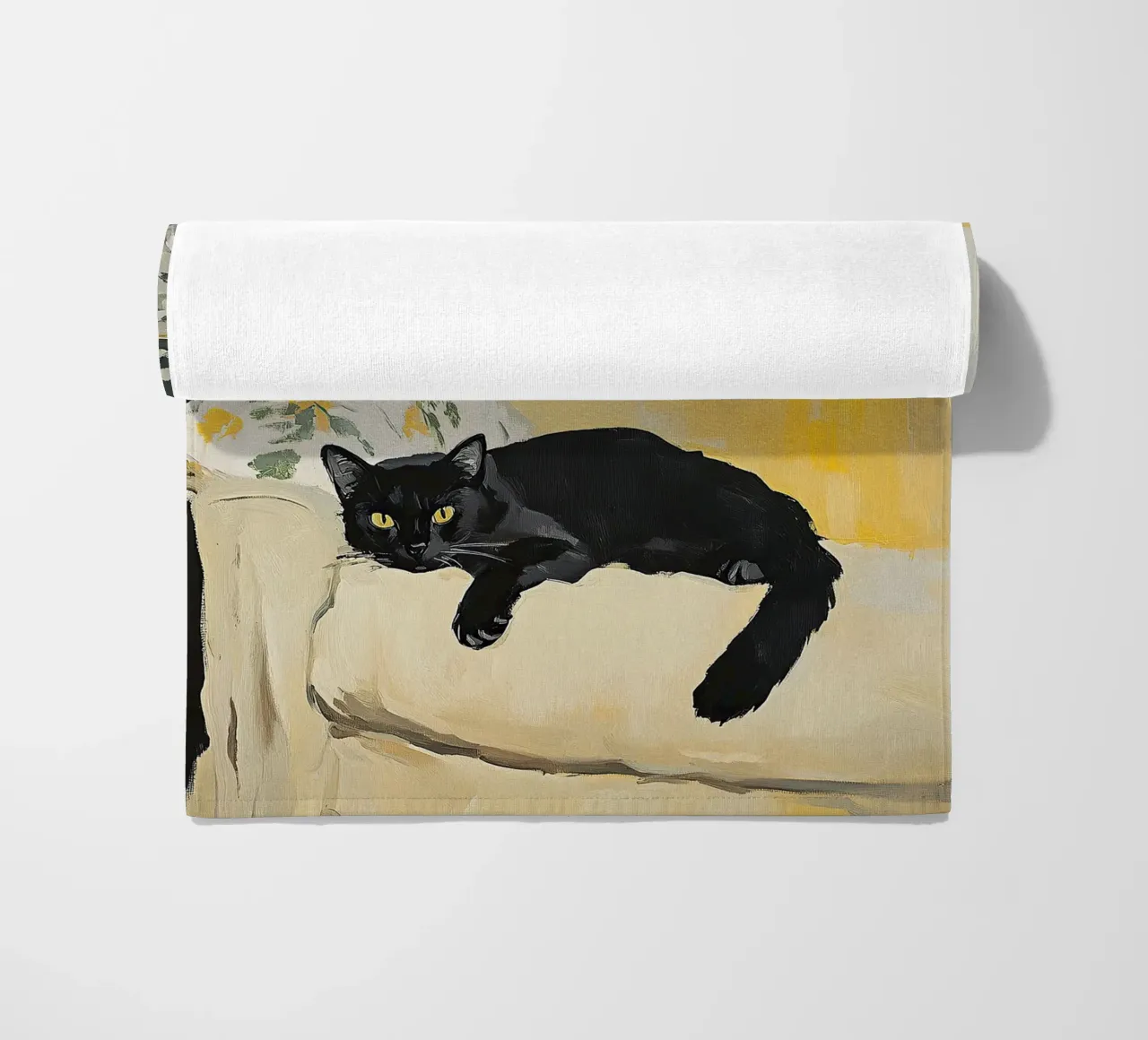 Gatto nero telo mare da Euphoria Theresa