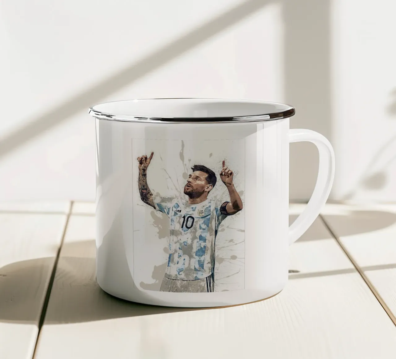 Lionel Messi Argentina 1 tazza in smalto da tenten