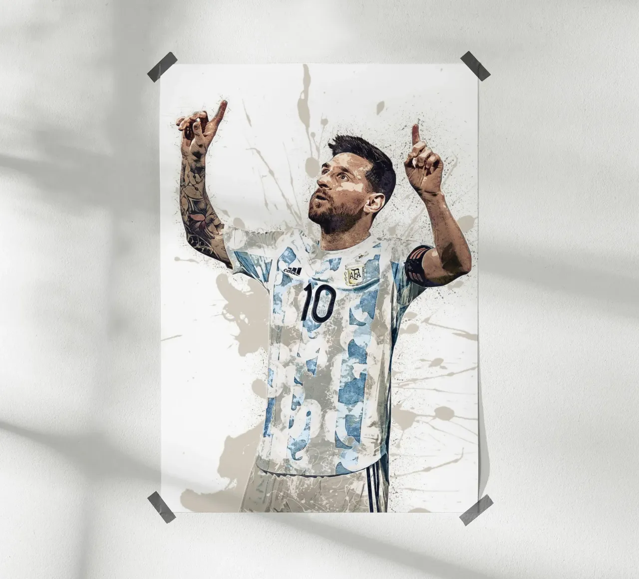 Lionel Messi Argentina 1 poster con telaio in alluminio da tenten