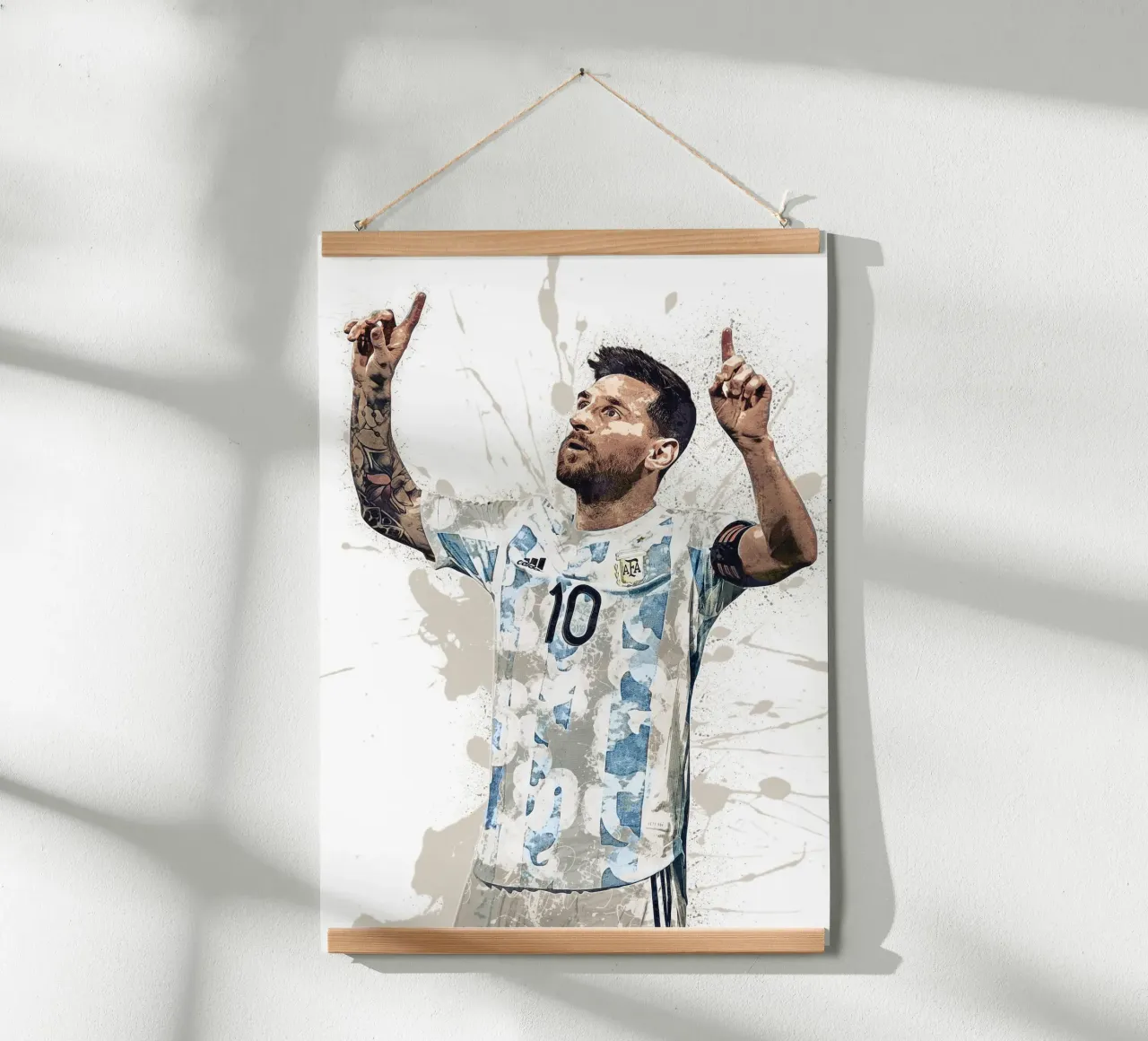Lionel Messi Argentina 1 poster con telaio in alluminio da tenten