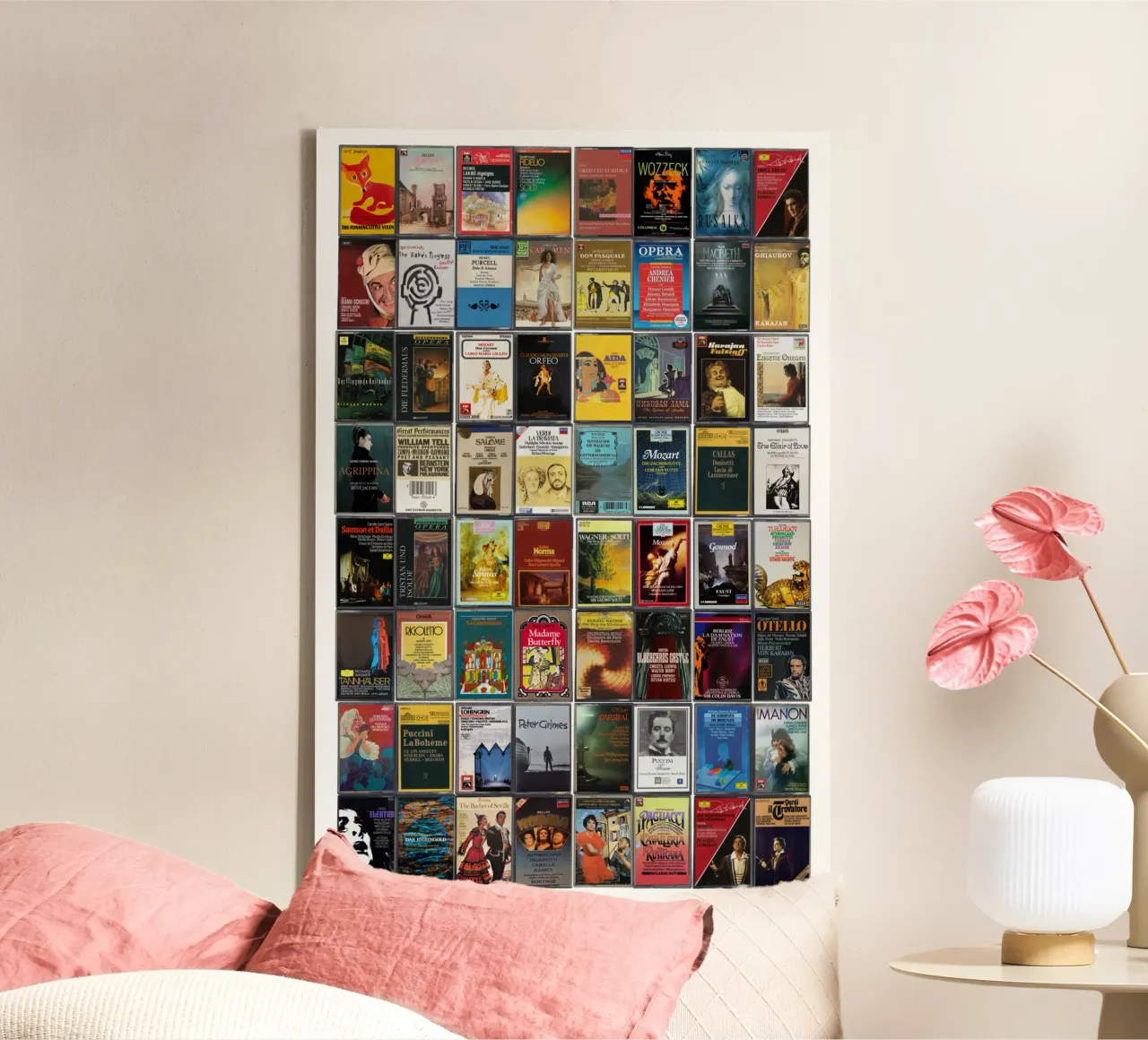 Grootste opera's aller tijden - Vintage Cassette Print canvas van MrMustardPrints