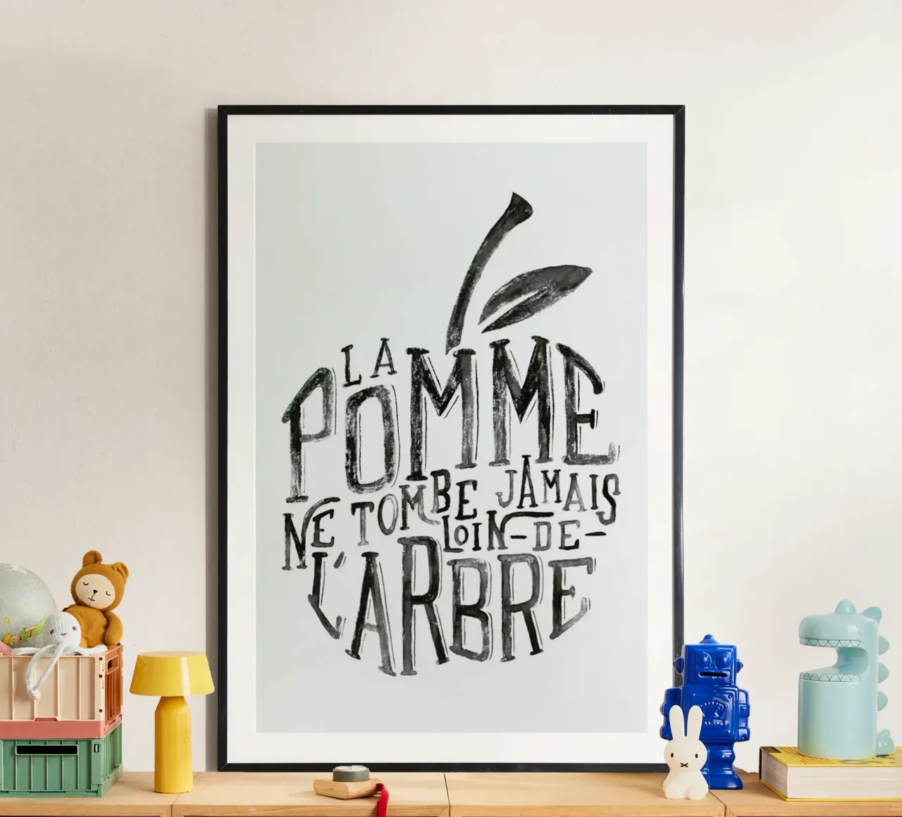 La pomme et l'arbre poster con telaio in alluminio da JONATTEND